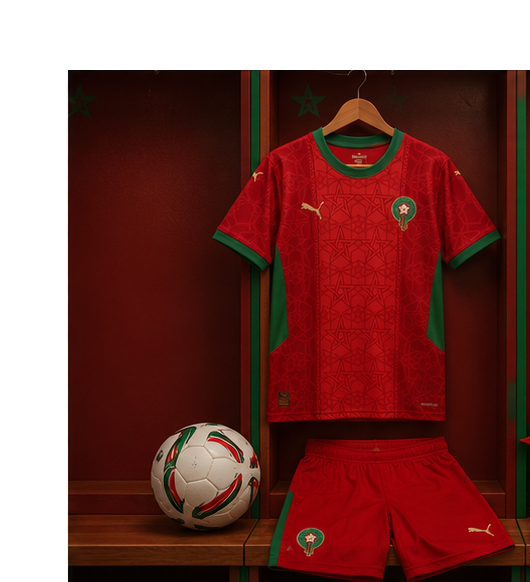 طقم أسود الأطلس الرسمي للأطفال 2026 | فخر المغرب في كل مباراة
